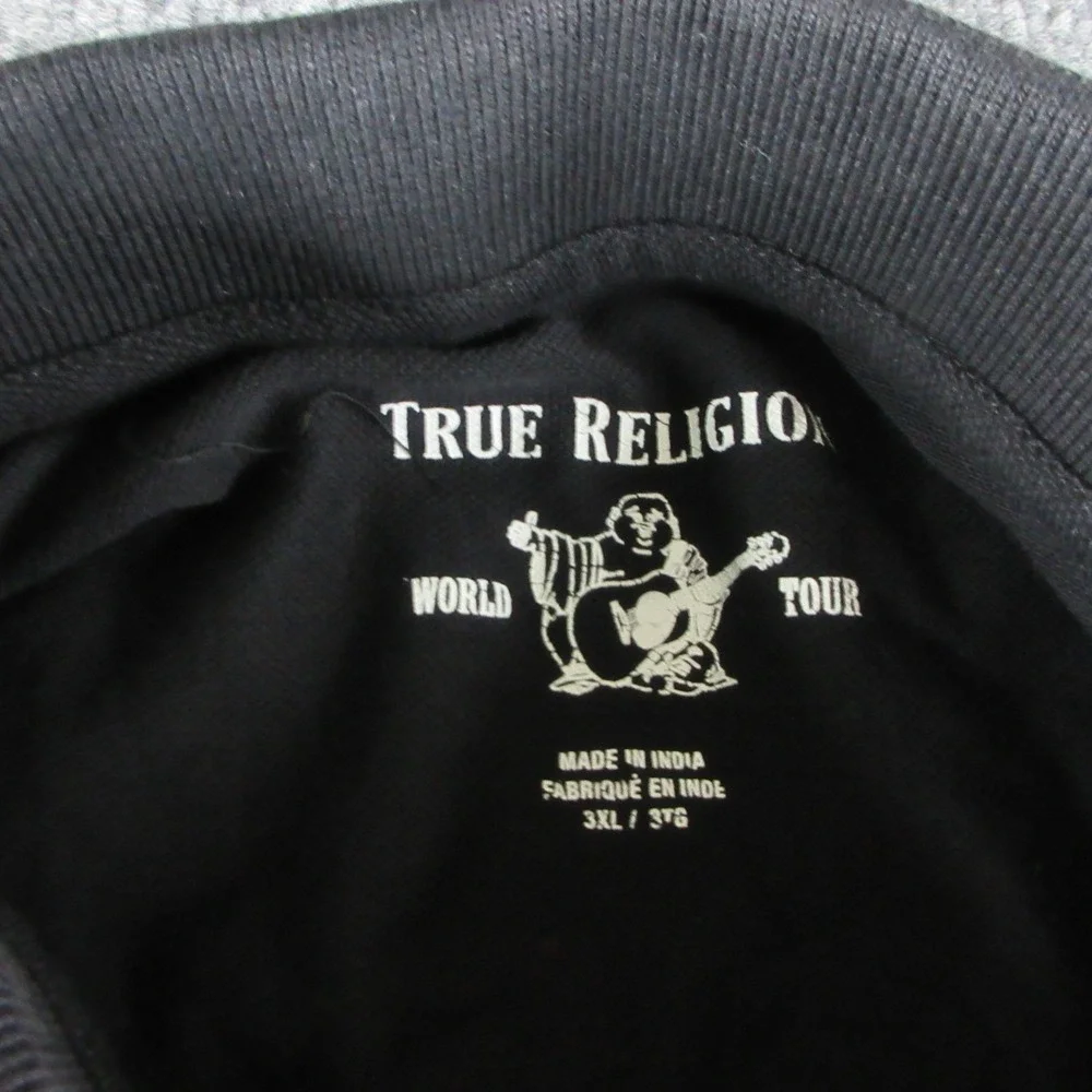 True Religion Polo Shirt Mens 3XL Black Short Sleeve Crafted With Pride Logo
